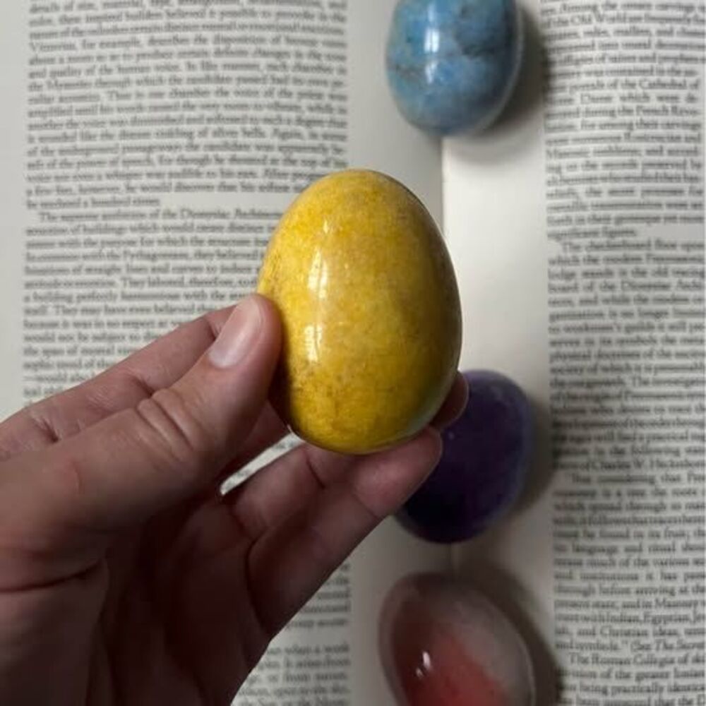 Vintage Yellow Marble Egg